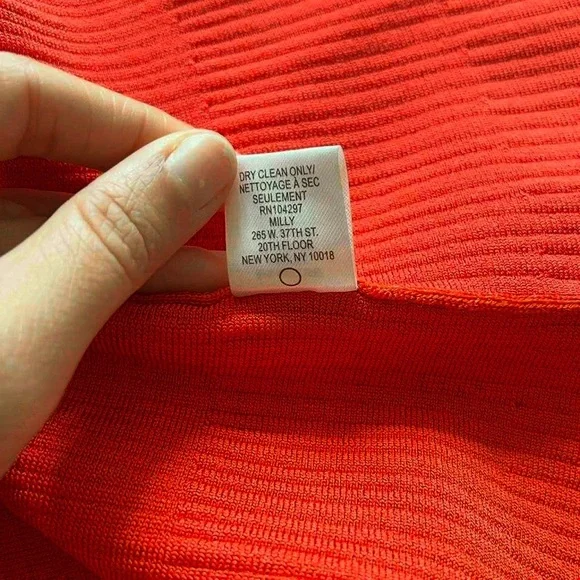 MILLY Red A-Line Ribbed Knit Skirt Women’s P Preppy Academia Business Workwear - Picture 7 of 8